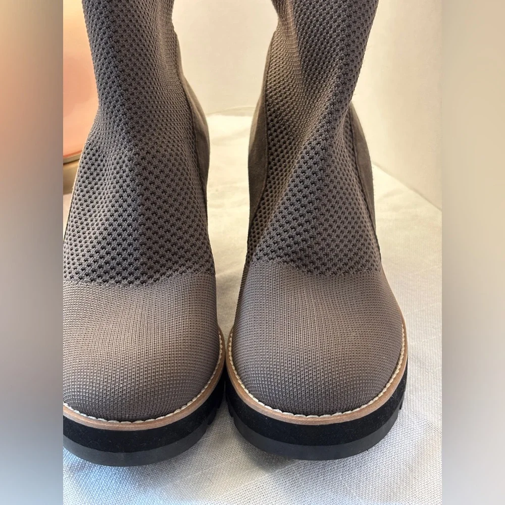 Eileen Fisher Gray Wedge Ankle Boots Women’s Size 11M Career Winter - Picture 2 of 12